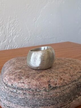 Handmade (by me) 925 Silver Organic Chunky Minimalist Statement Ring [6]